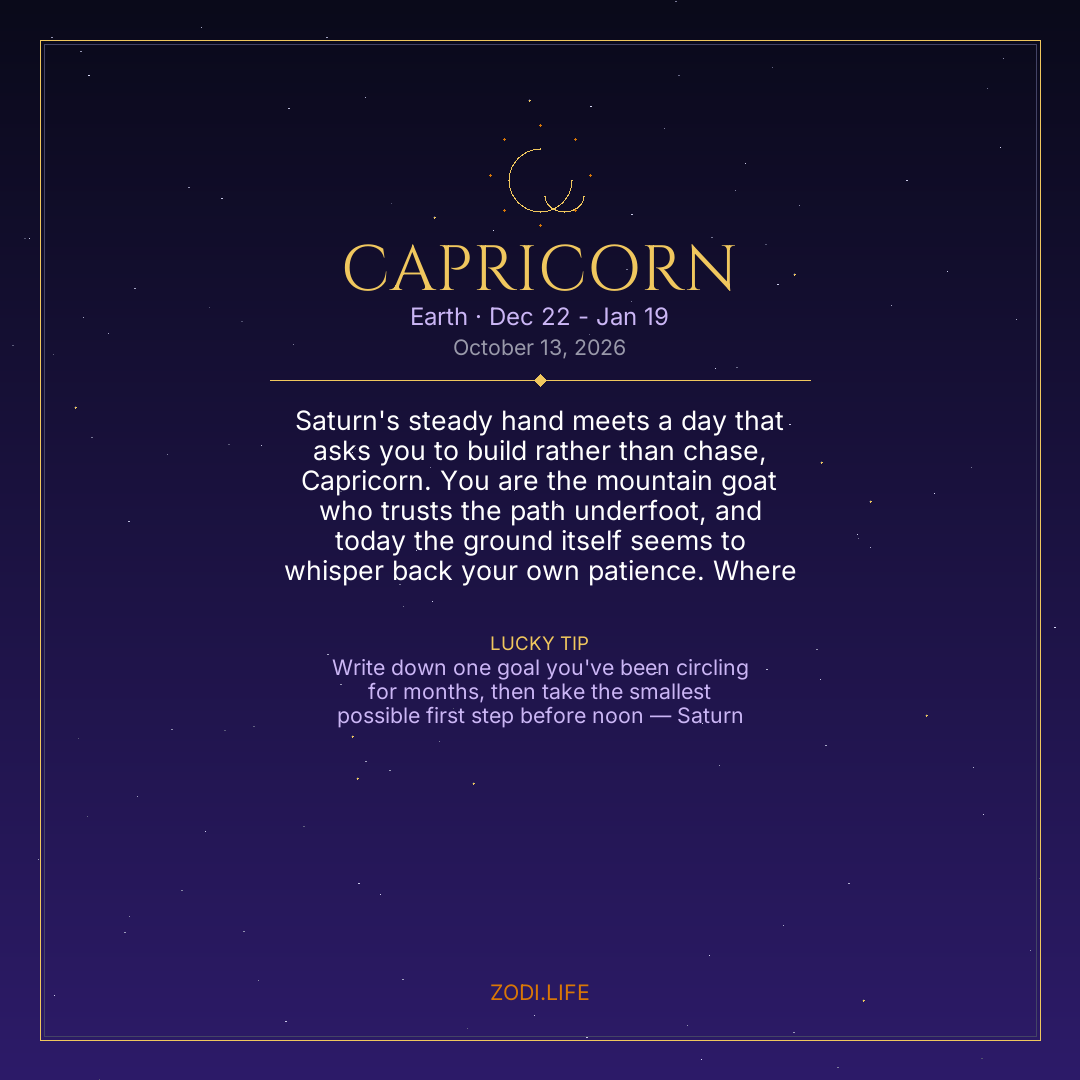 Capricorn Horoscope October 13, 2026