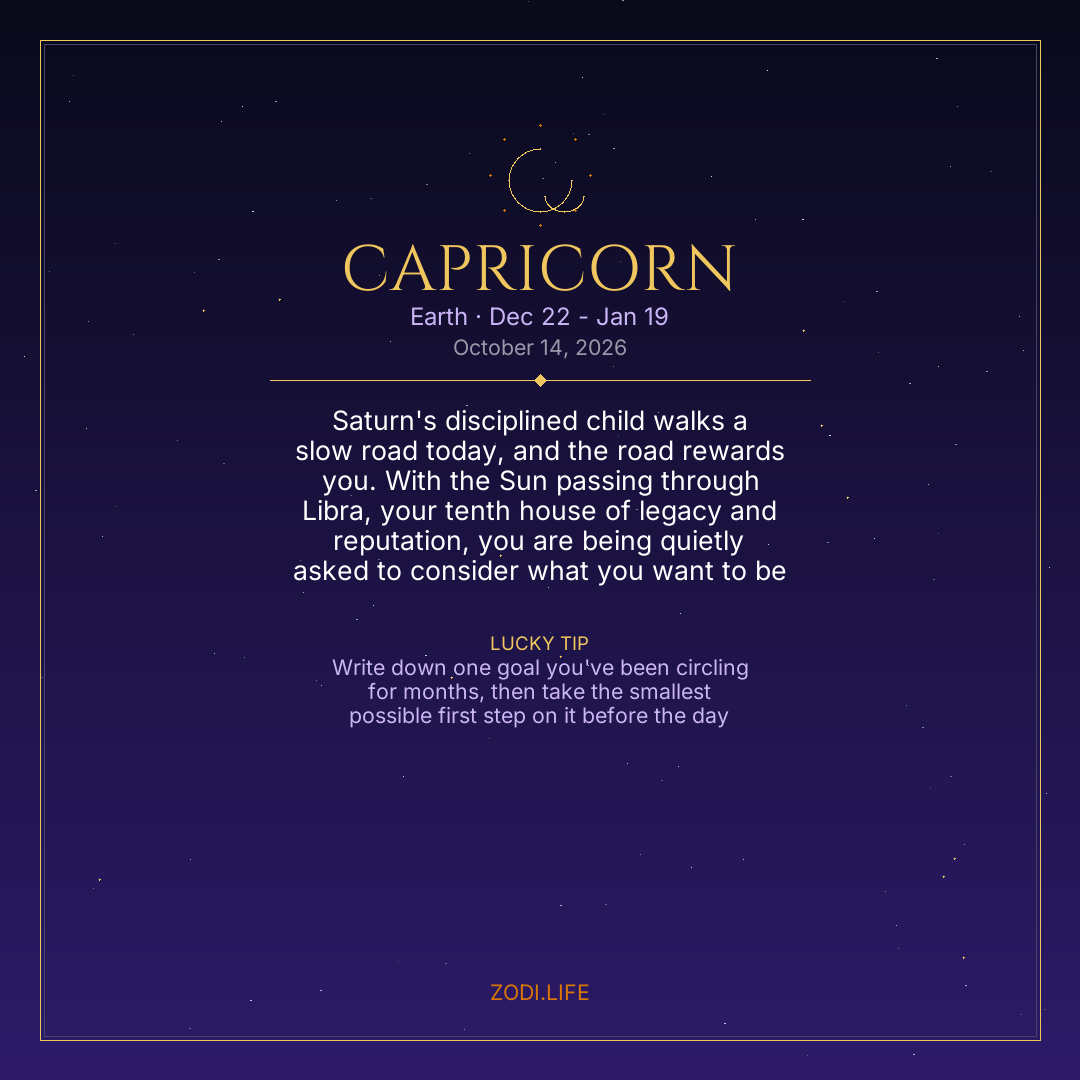 Capricorn Horoscope October 14, 2026