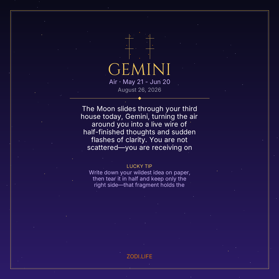 Gemini Horoscope August 26, 2026