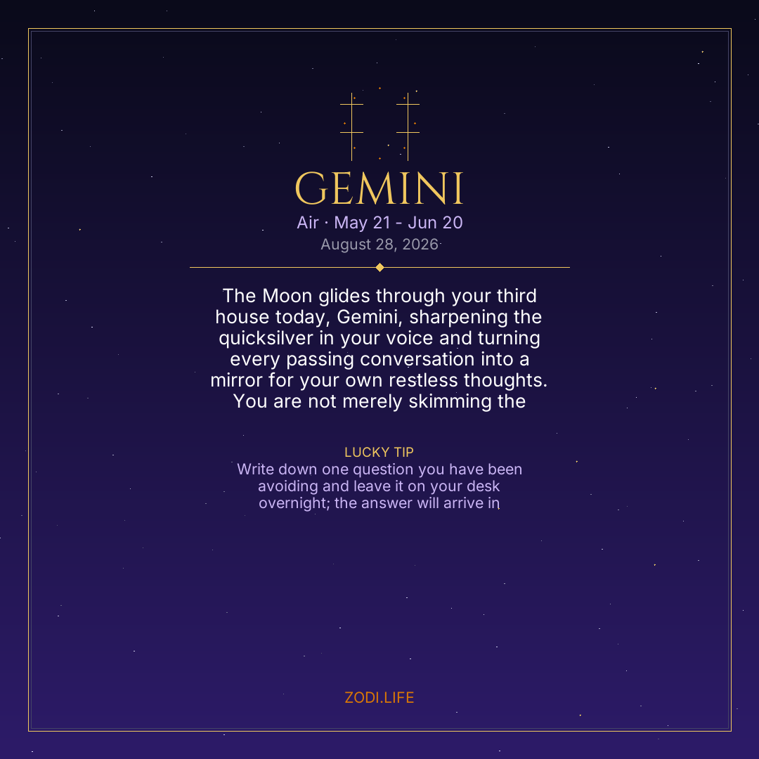 Gemini Horoscope August 28, 2026