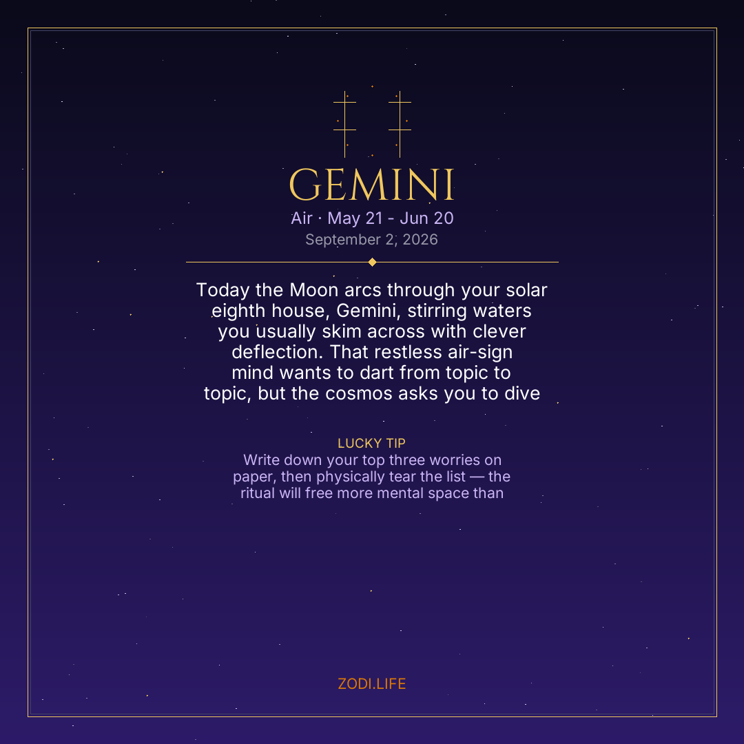 Gemini Horoscope September 2, 2026