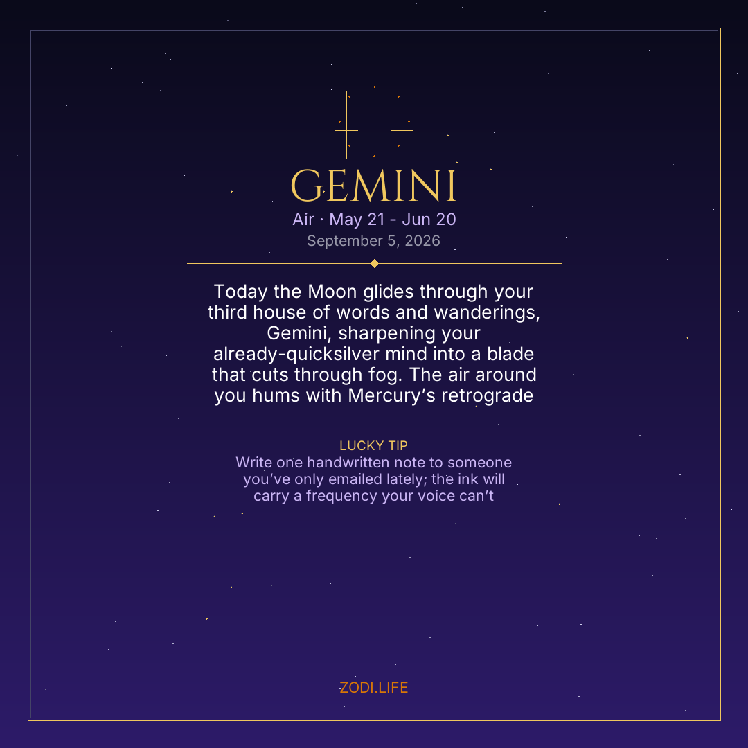 Gemini Horoscope September 5, 2026