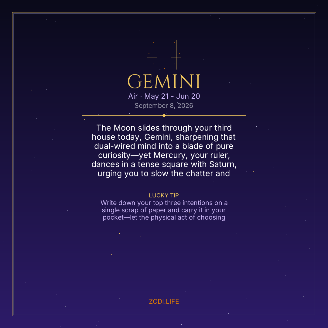 Gemini Horoscope September 8, 2026