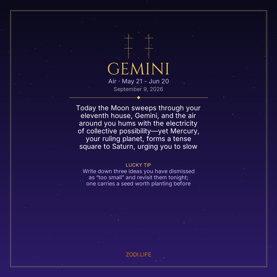 Gemini Horoscope September 9, 2026