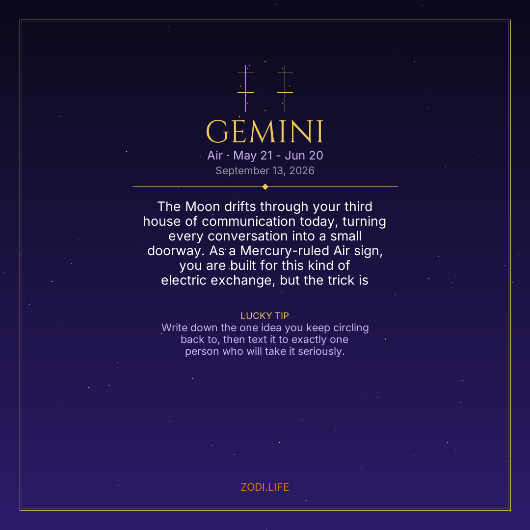 Gemini Horoscope September 13, 2026
