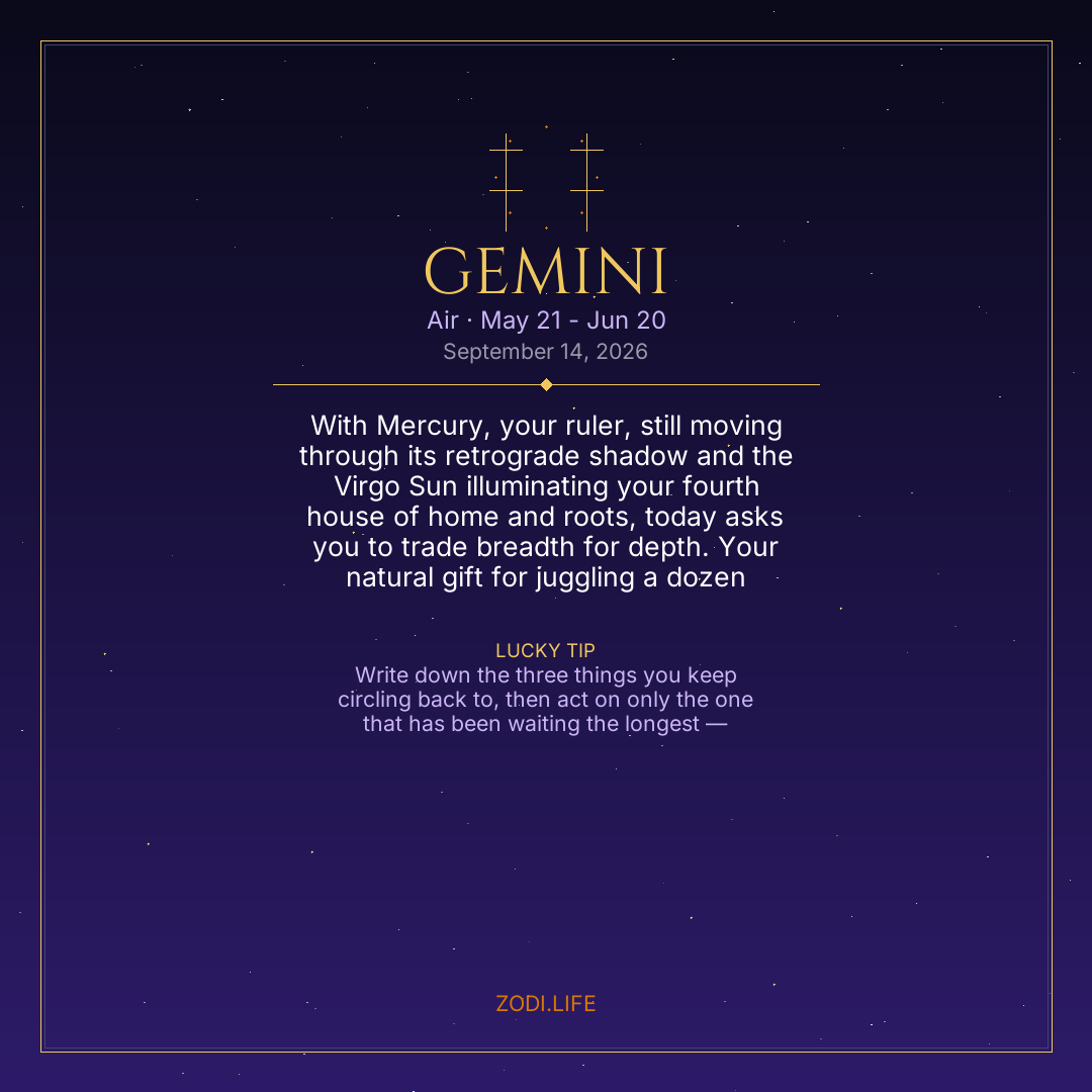 Gemini Horoscope September 14, 2026
