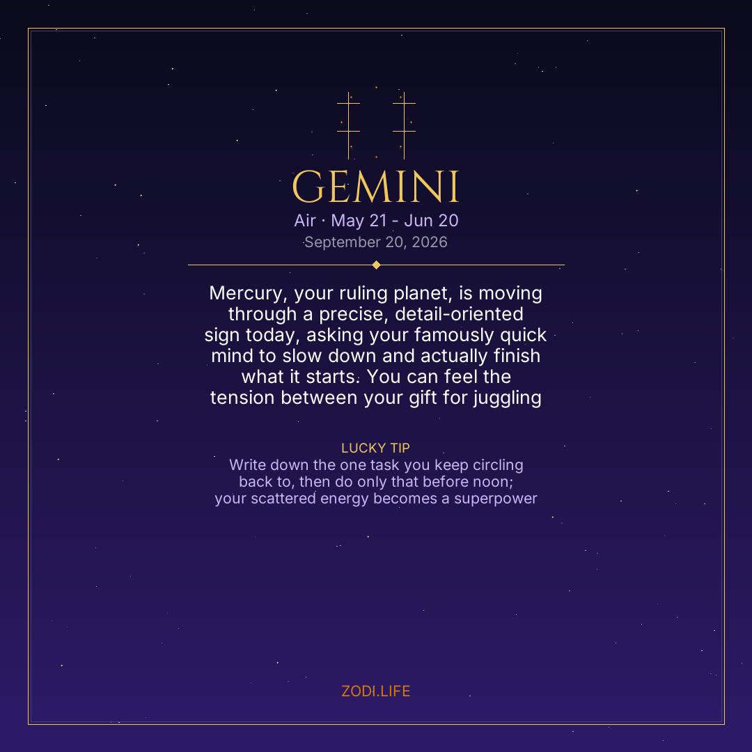 Gemini Horoscope September 20, 2026