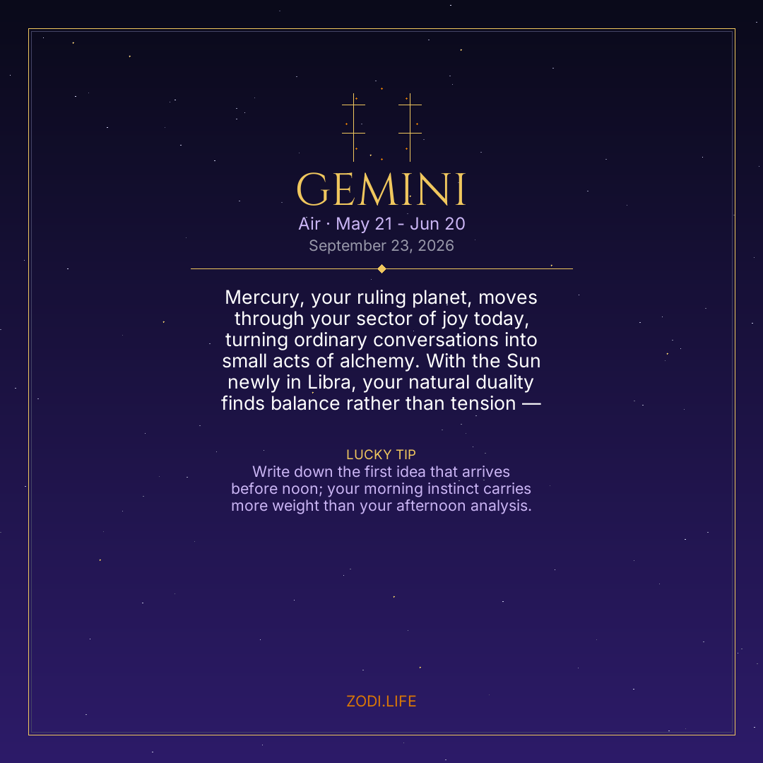 Gemini Horoscope September 23, 2026