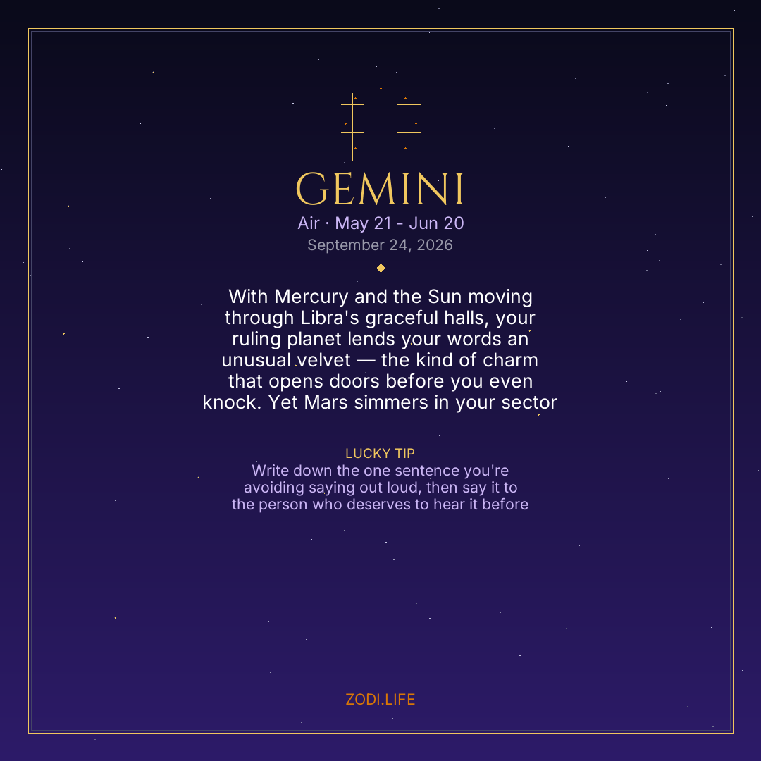 Gemini Horoscope September 24, 2026