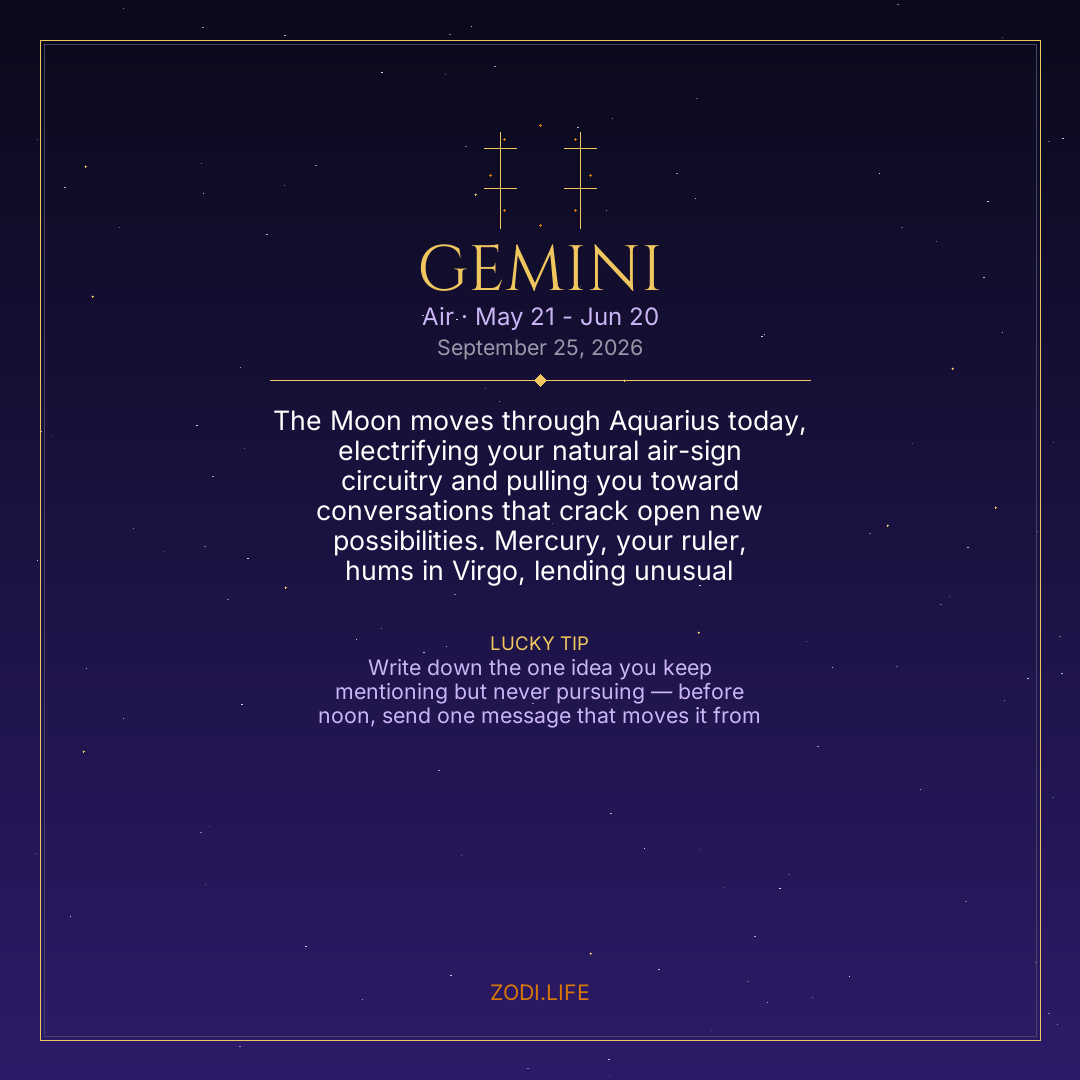 Gemini Horoscope September 25, 2026