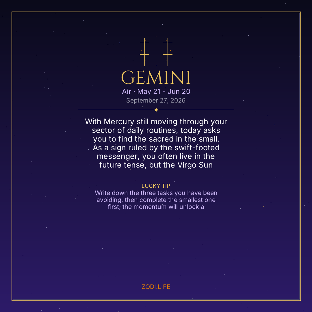 Gemini Horoscope September 27, 2026
