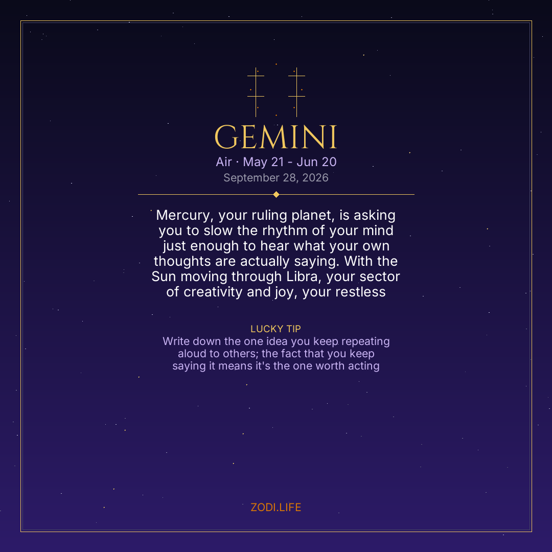 Gemini Horoscope September 28, 2026
