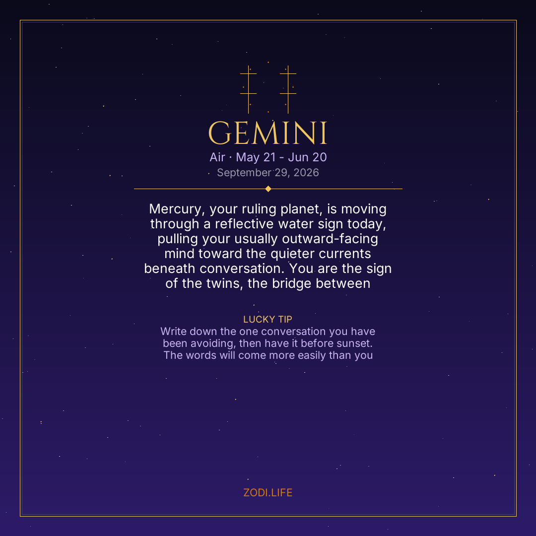 Gemini Horoscope September 29, 2026