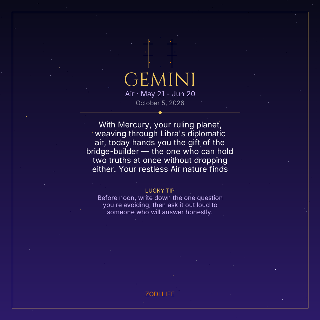 Gemini Horoscope October 5, 2026