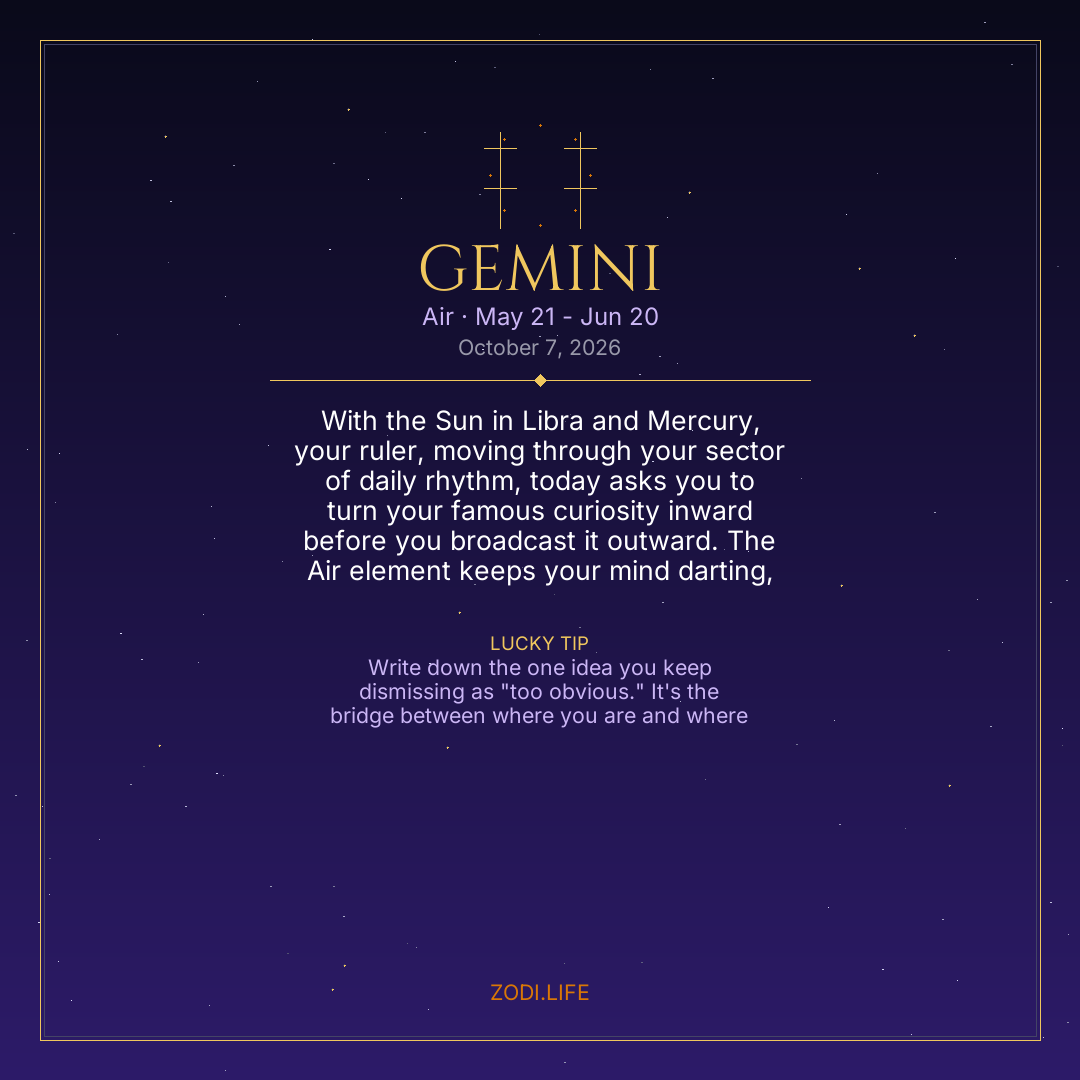 Gemini Horoscope October 7, 2026