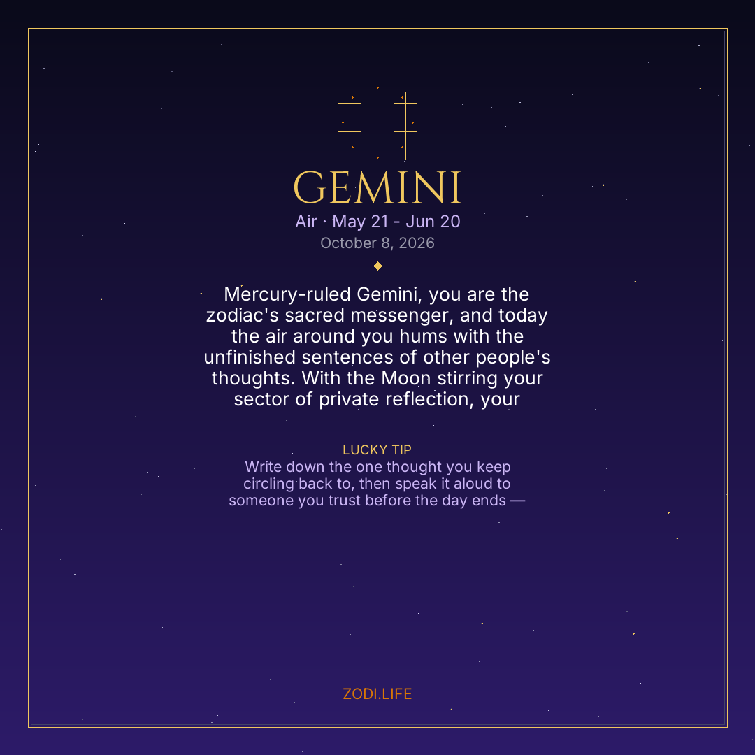 Gemini Horoscope October 8, 2026