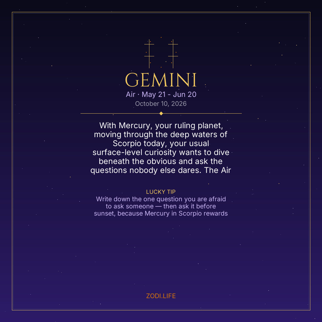Gemini Horoscope October 10, 2026