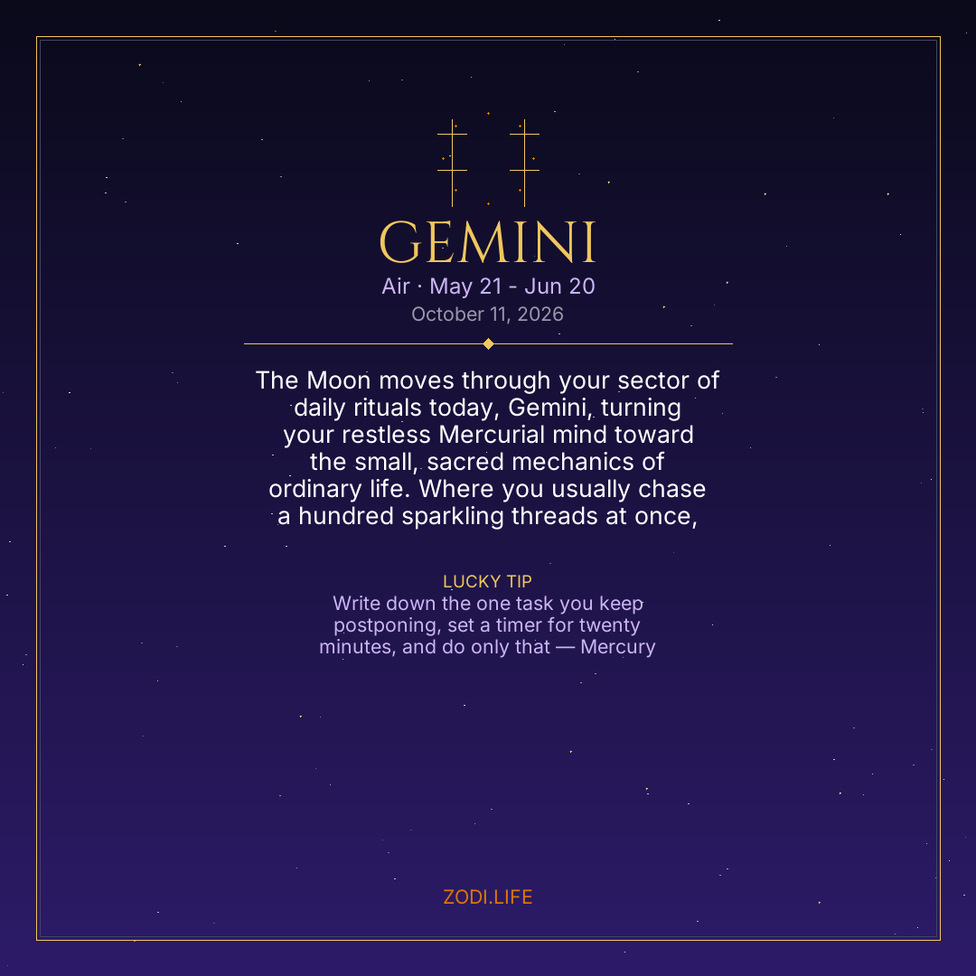Gemini Horoscope October 11, 2026