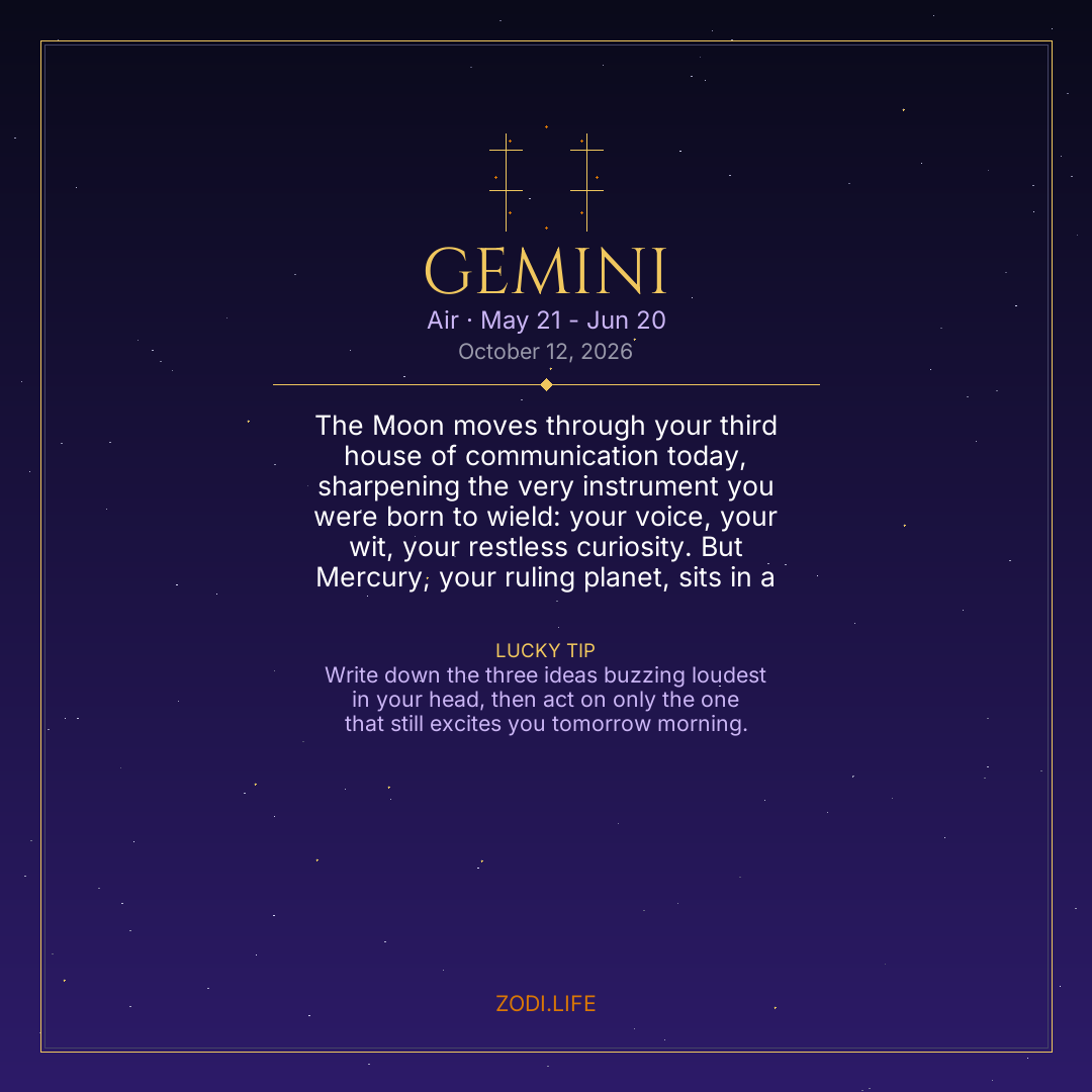 Gemini Horoscope October 12, 2026