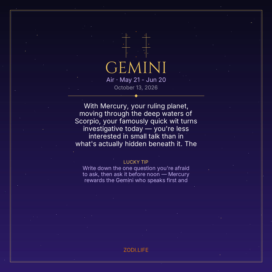Gemini Horoscope October 13, 2026