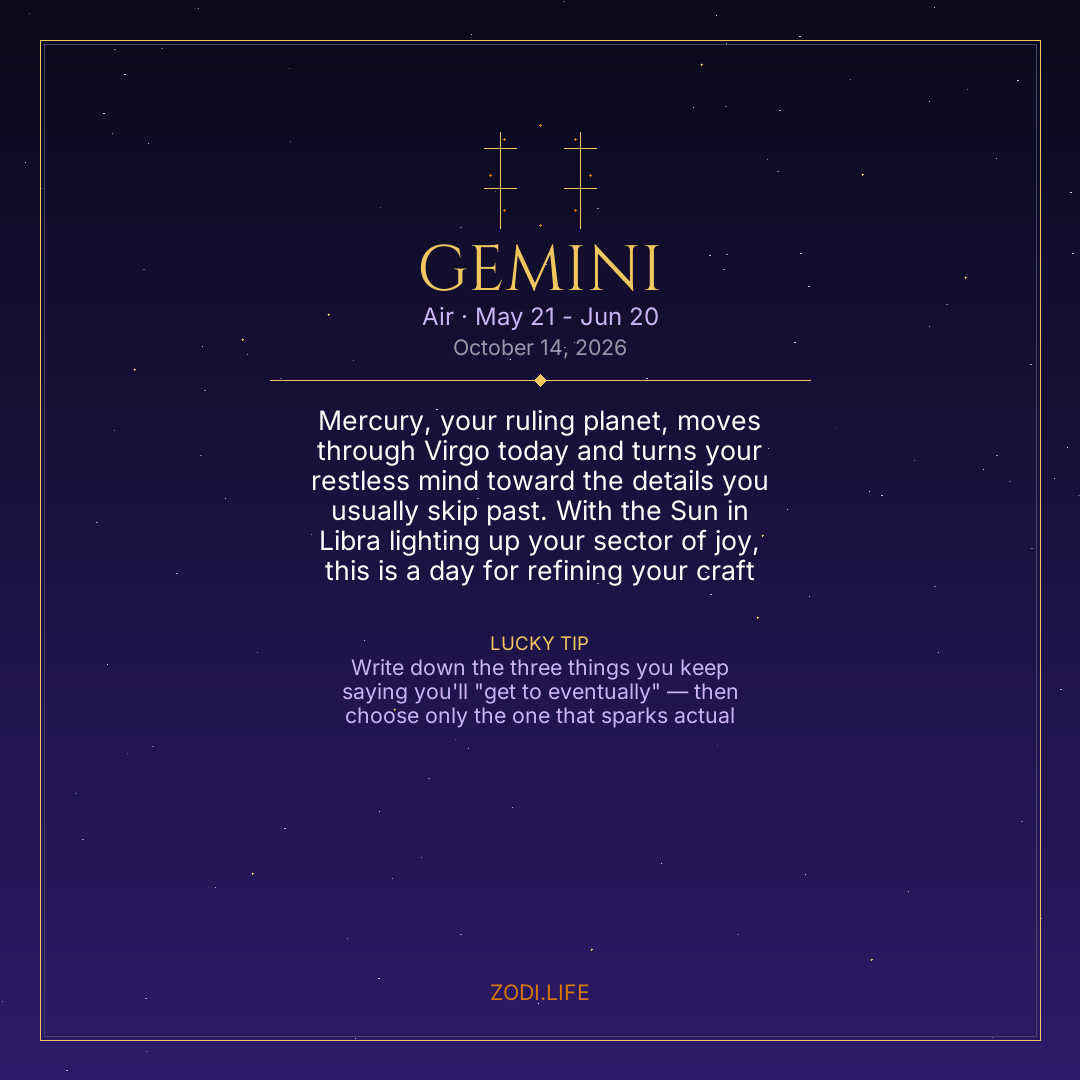 Gemini Horoscope October 14, 2026