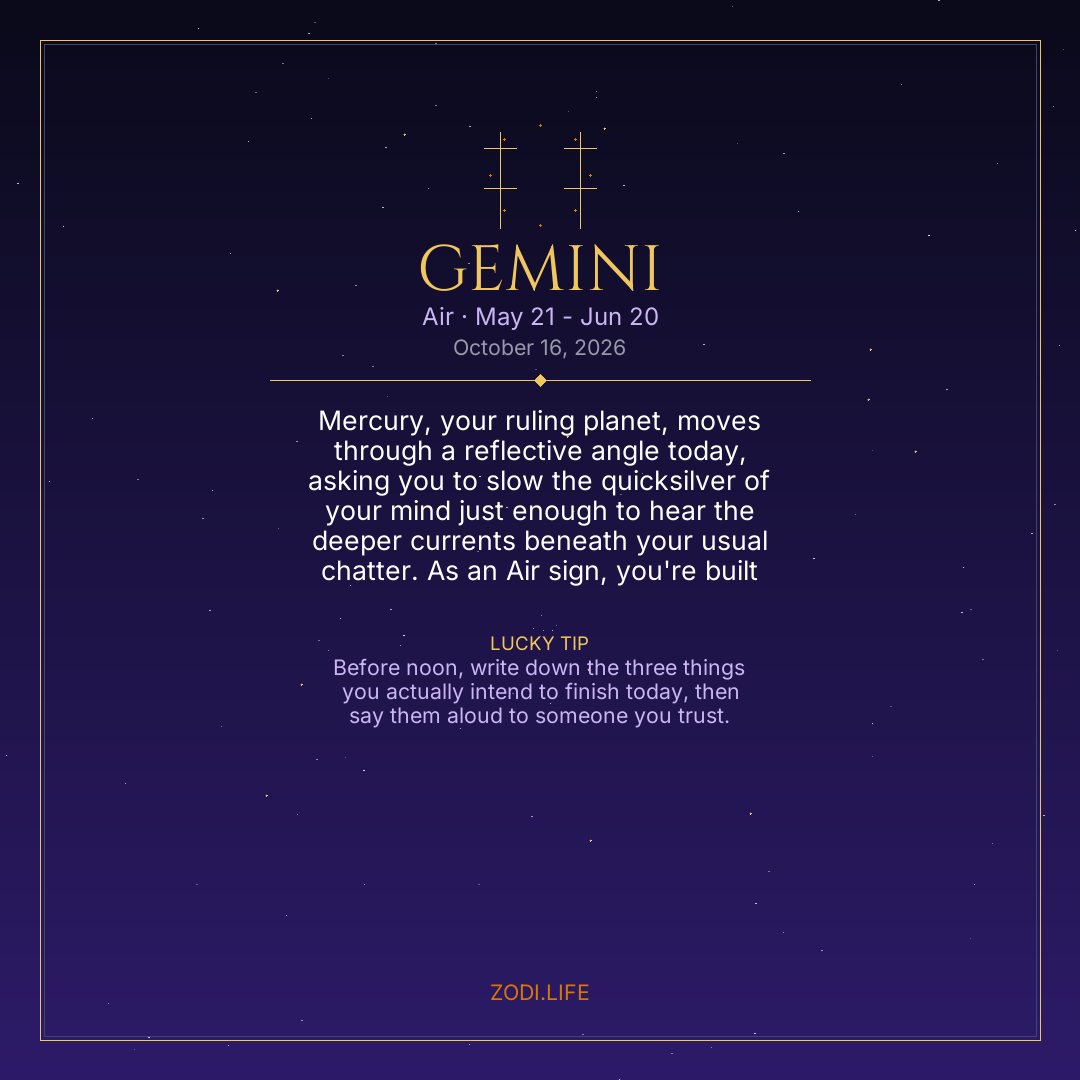 Gemini Horoscope October 16, 2026