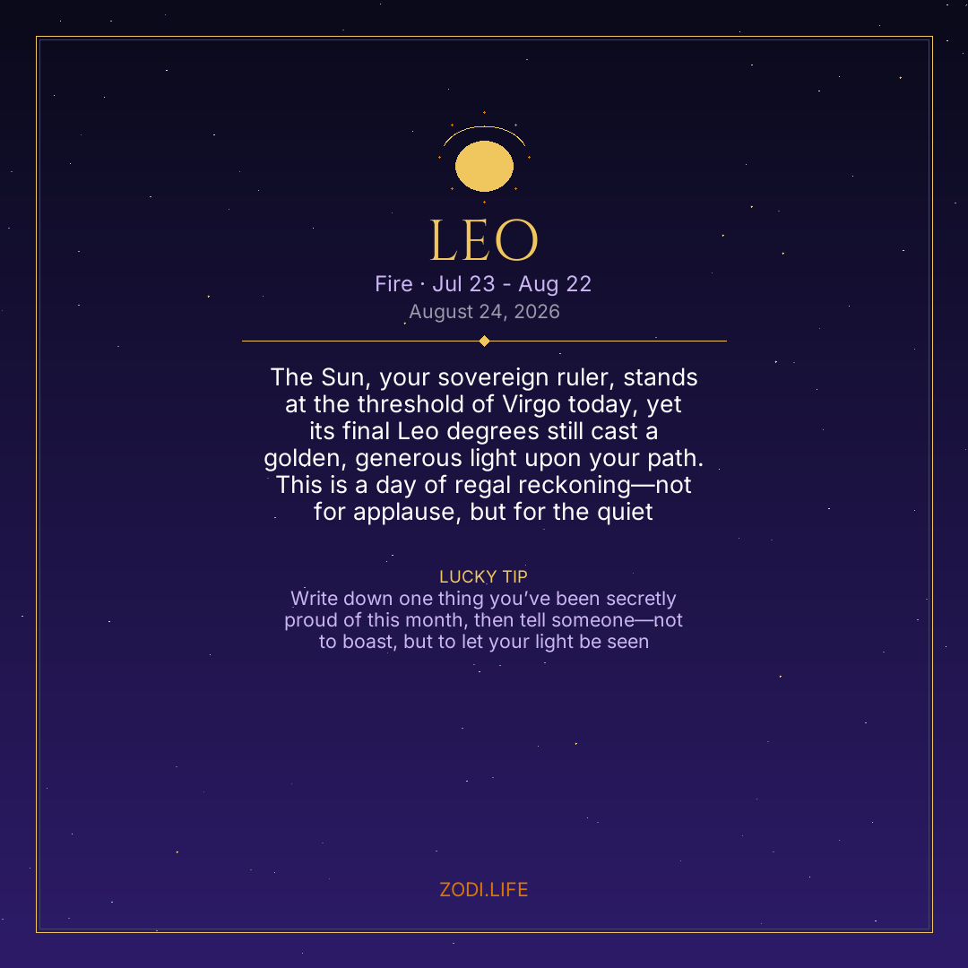 Leo Horoscope August 24, 2026