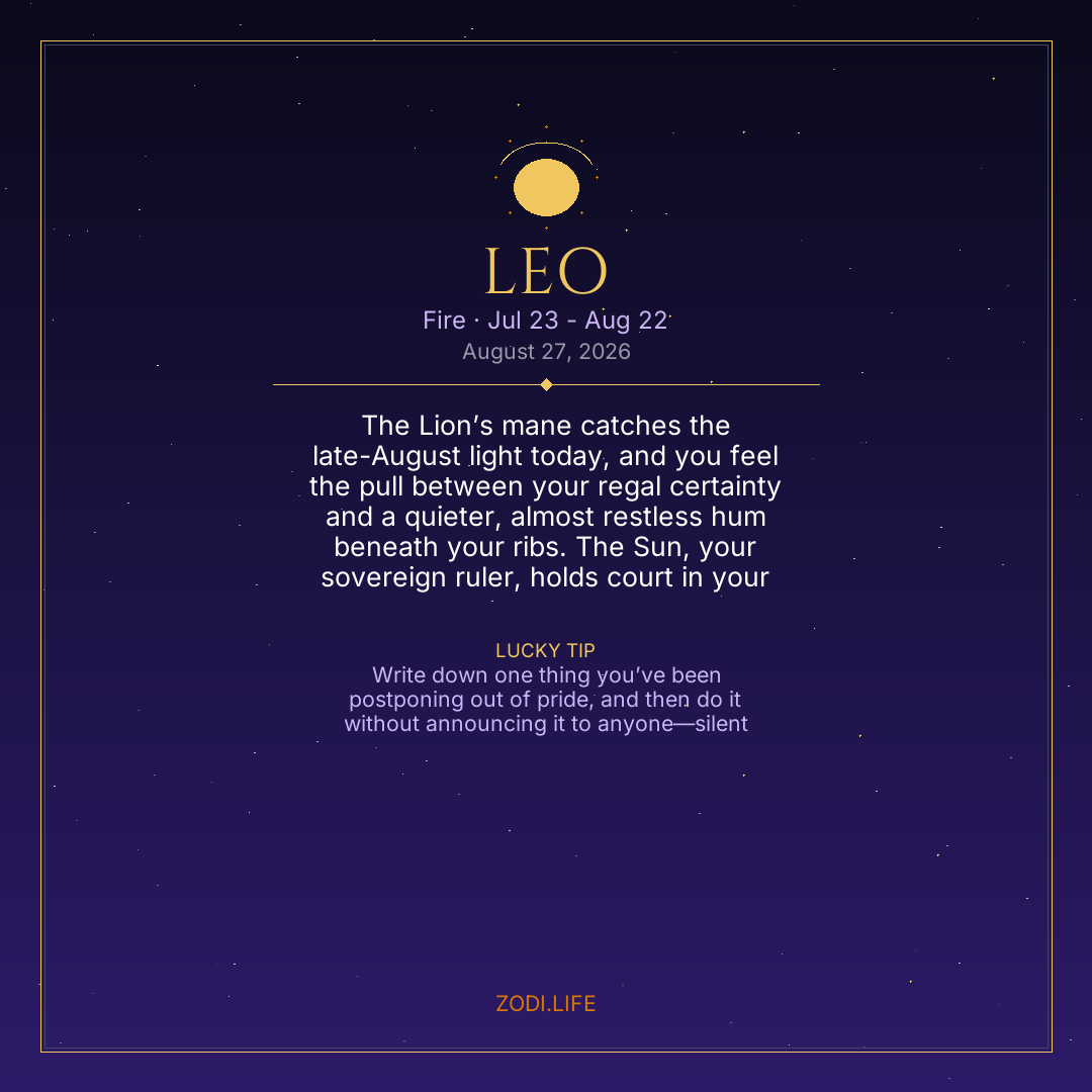 Leo Horoscope August 27, 2026
