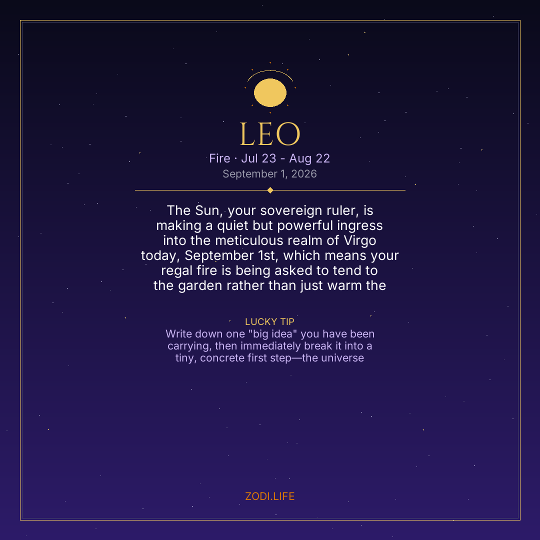 Leo Horoscope September 1, 2026