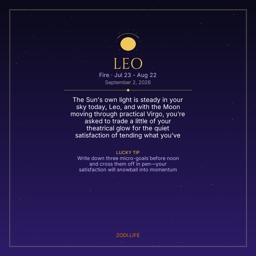 Leo Horoscope September 2, 2026