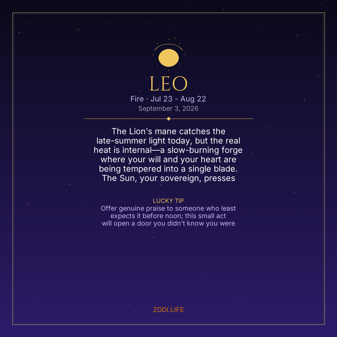 Leo Horoscope September 3, 2026