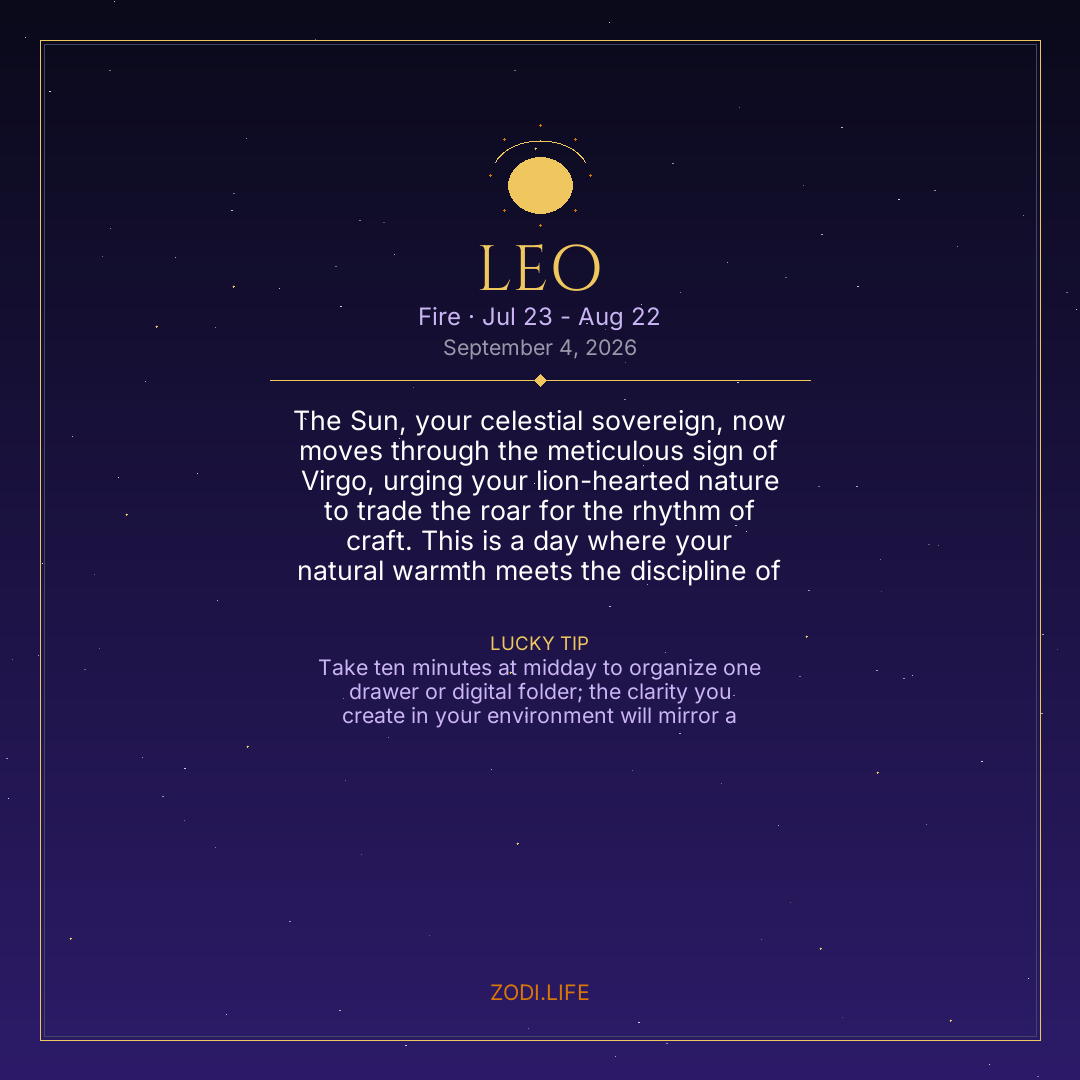 Leo Horoscope September 4, 2026