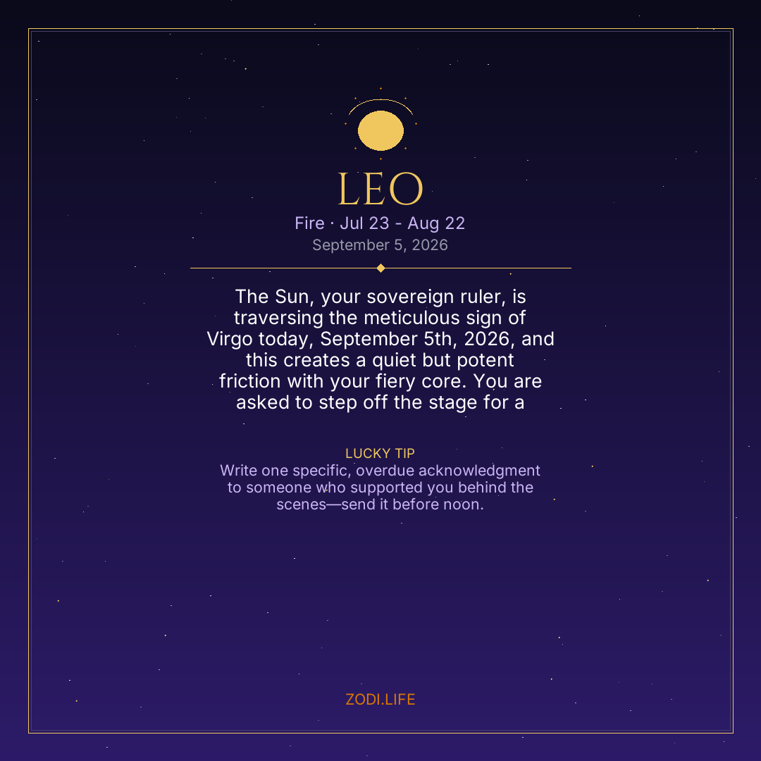 Leo Horoscope September 5, 2026