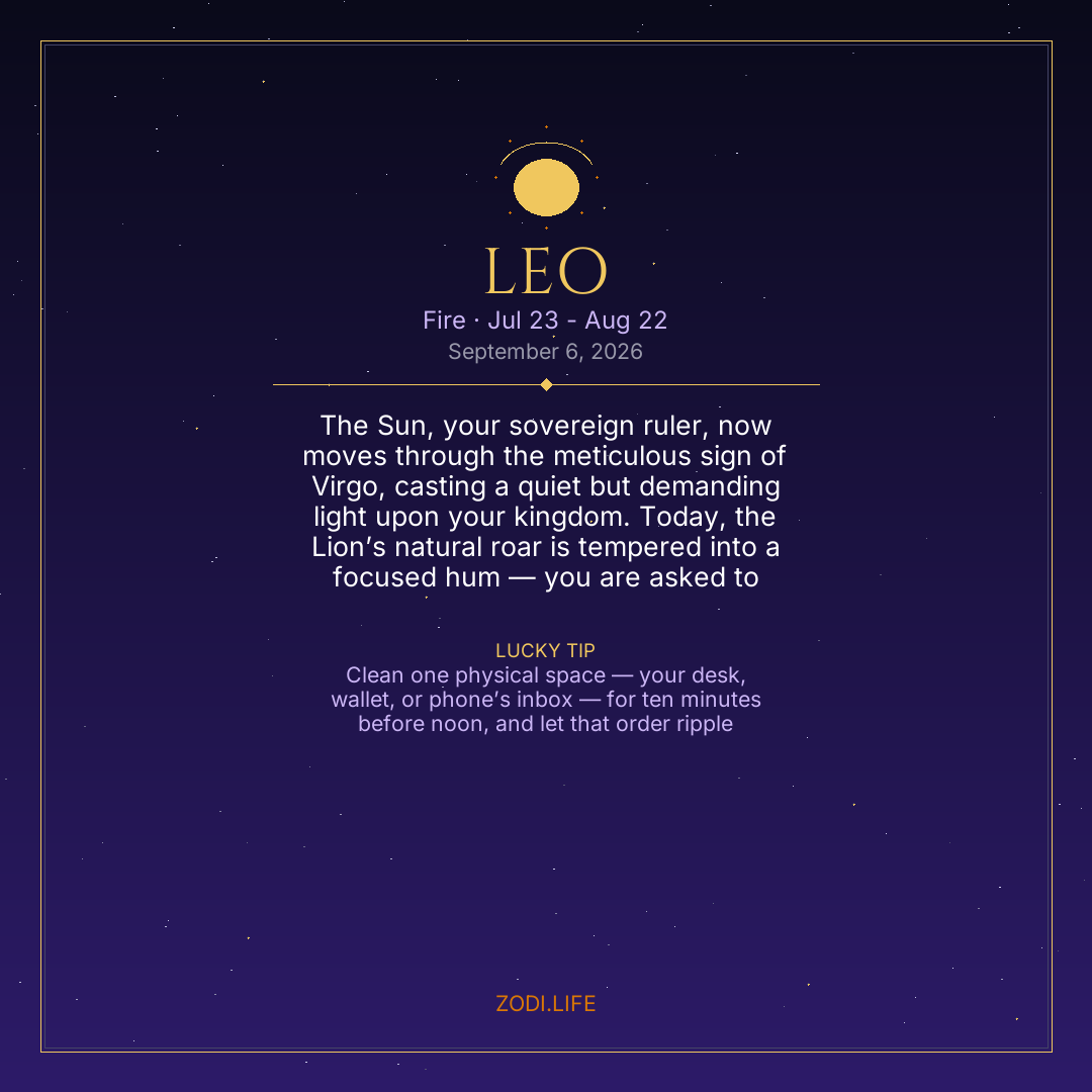 Leo Horoscope September 6, 2026