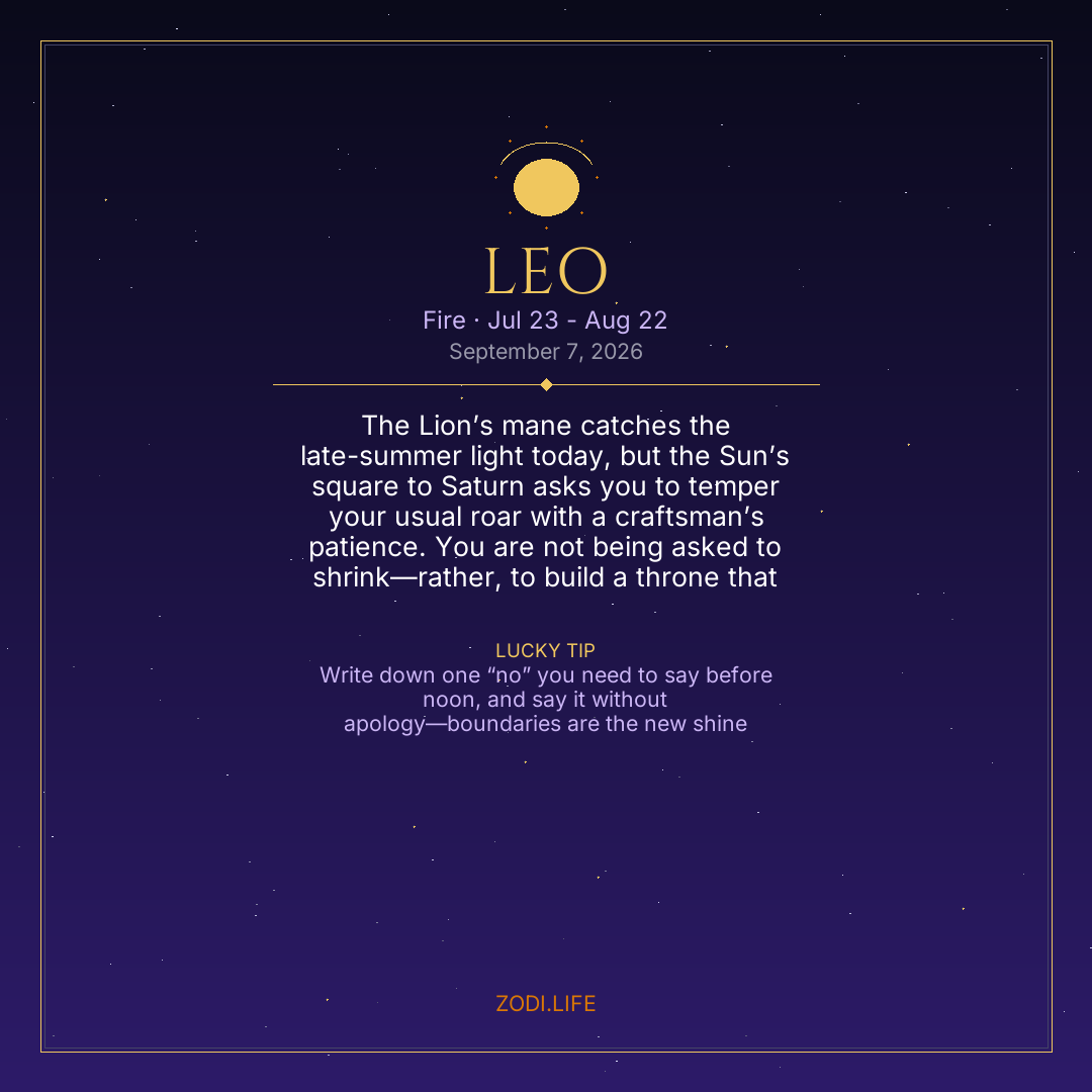 Leo Horoscope September 7, 2026