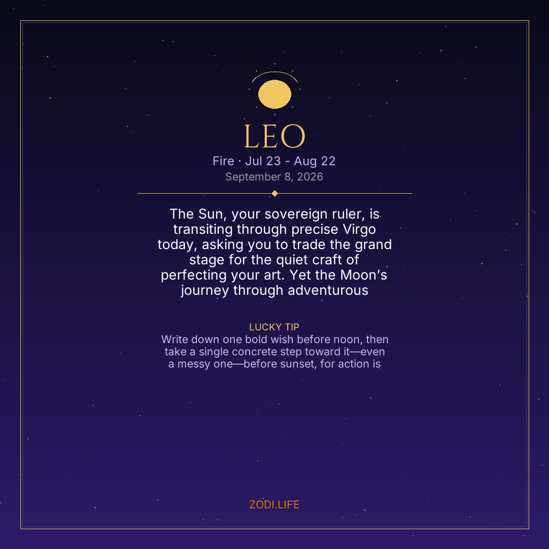 Leo Horoscope September 8, 2026