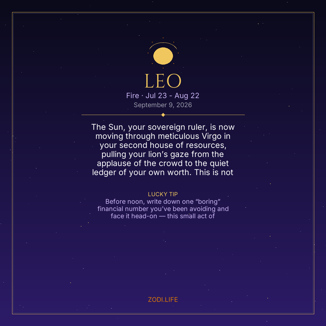 Leo Horoscope September 9, 2026
