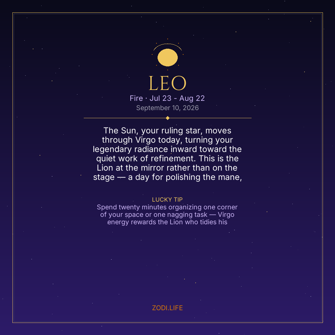 Leo Horoscope September 10, 2026