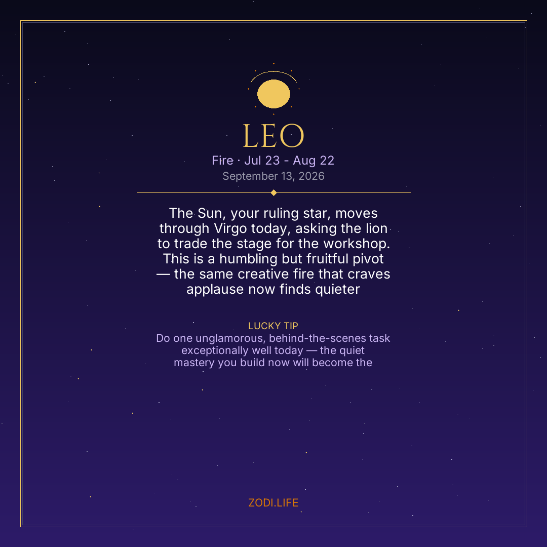 Leo Horoscope September 13, 2026