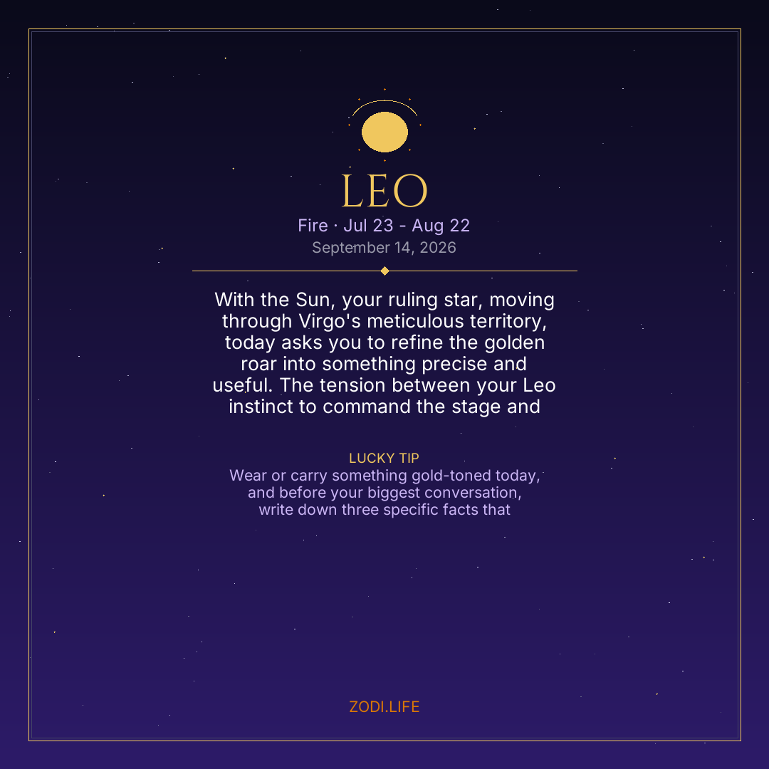 Leo Horoscope September 14, 2026