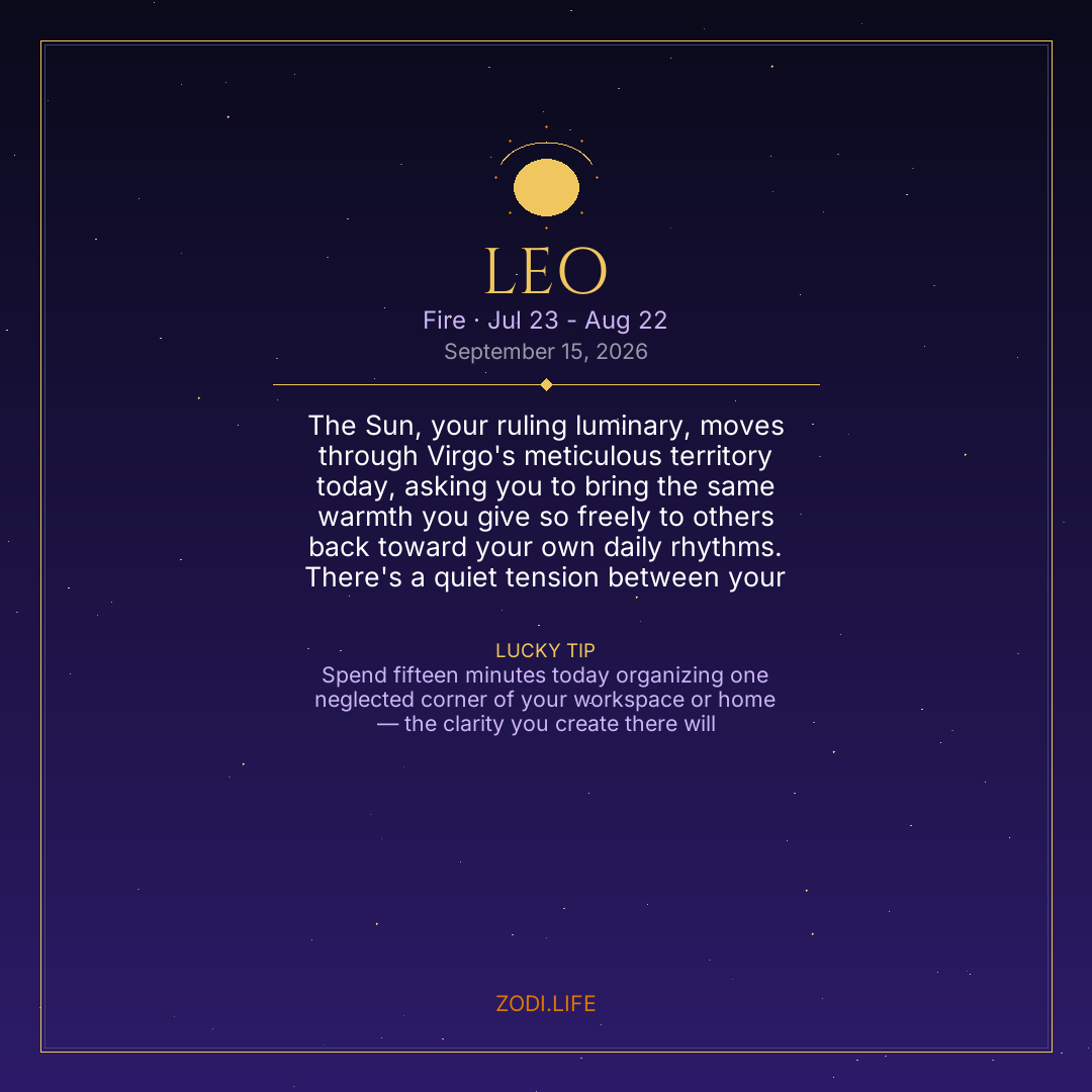Leo Horoscope September 15, 2026