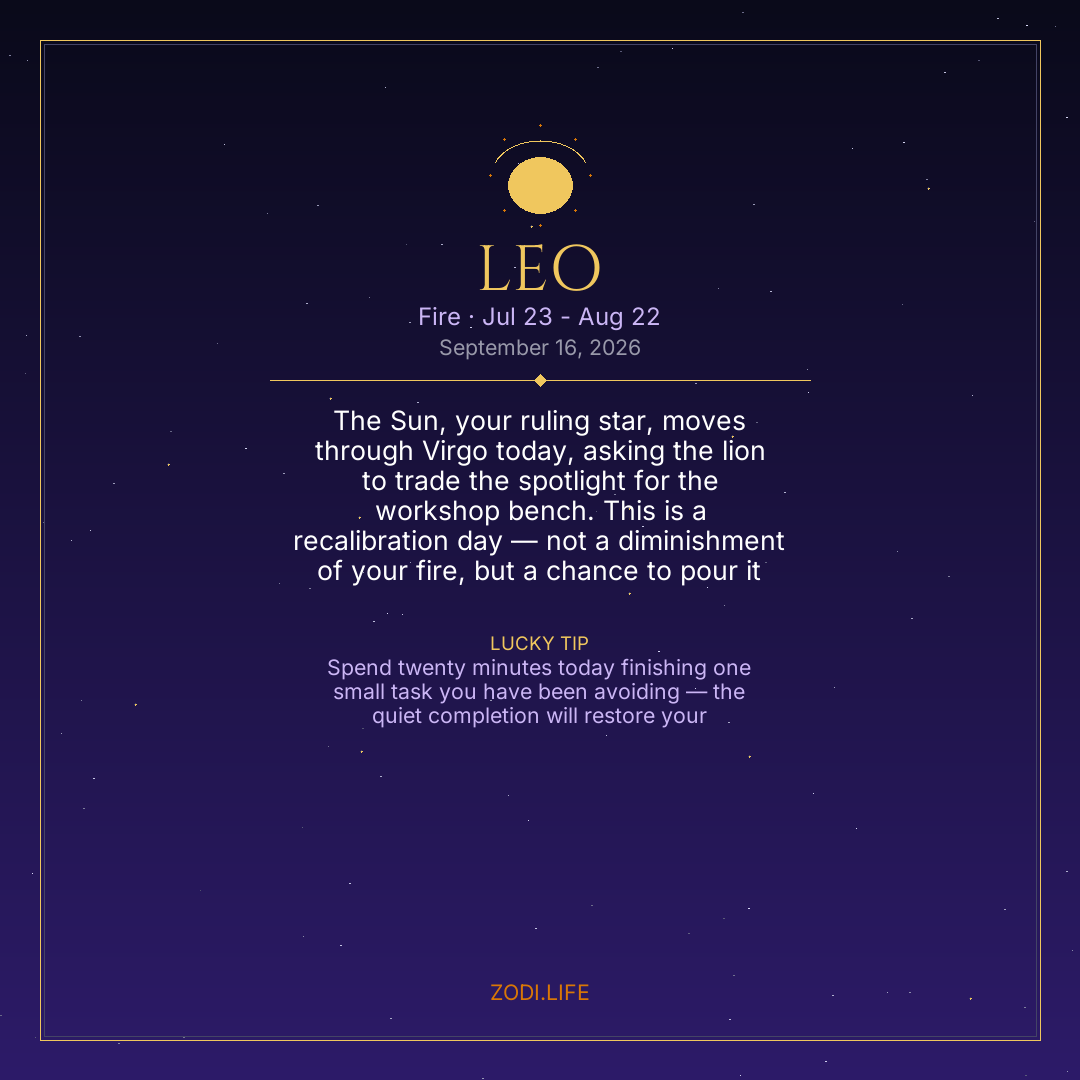 Leo Horoscope September 16, 2026