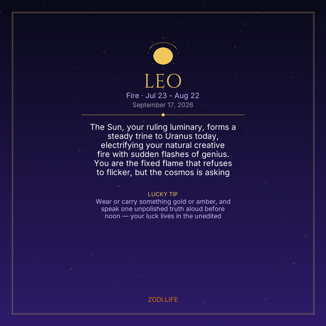 Leo Horoscope September 17, 2026