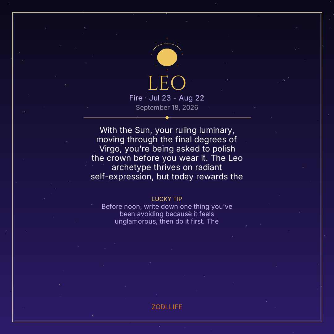 Leo Horoscope September 18, 2026