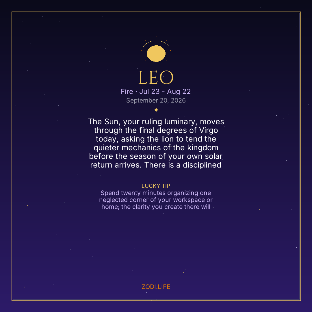 Leo Horoscope September 20, 2026