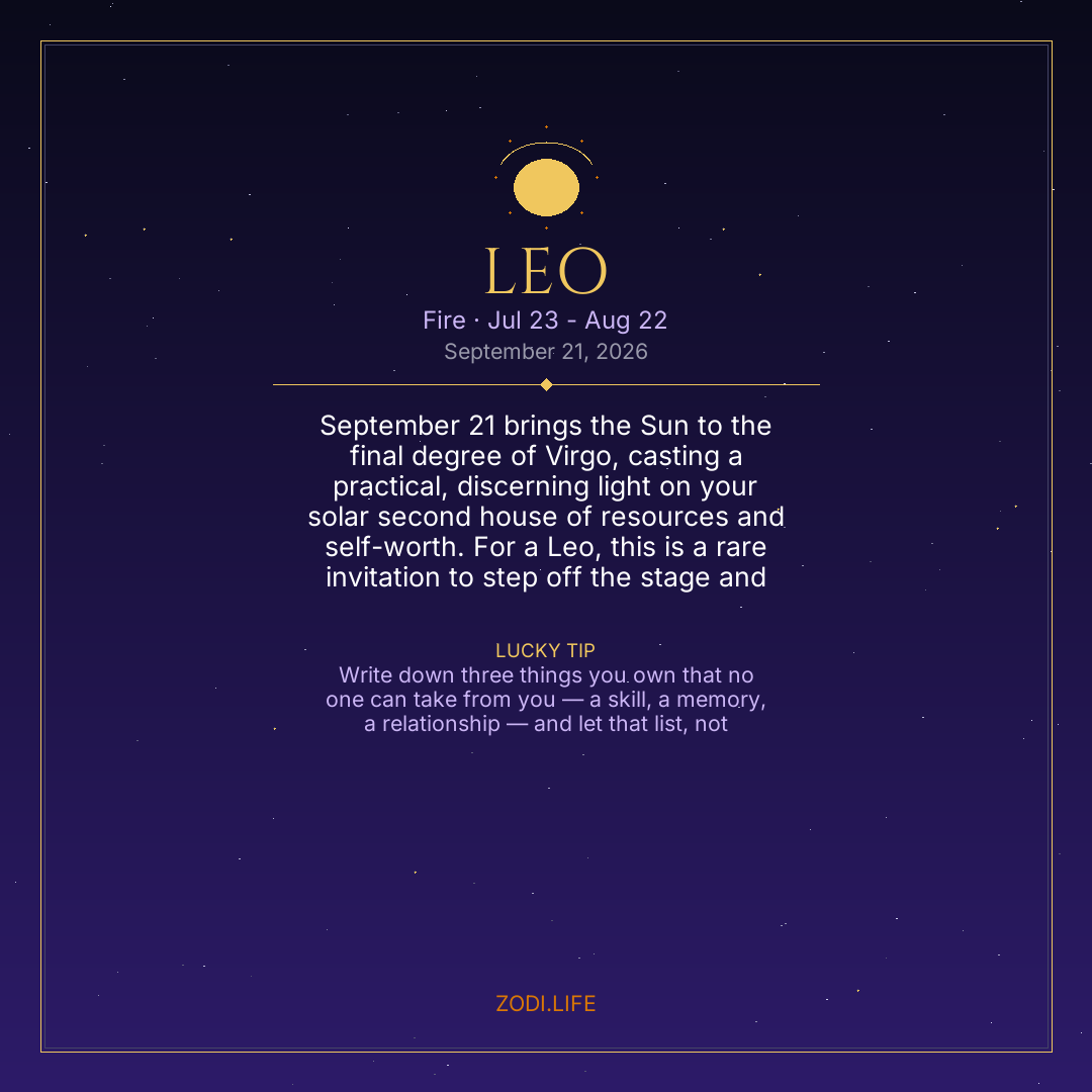 Leo Horoscope September 21, 2026