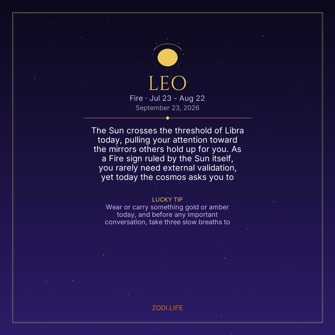 Leo Horoscope September 23, 2026