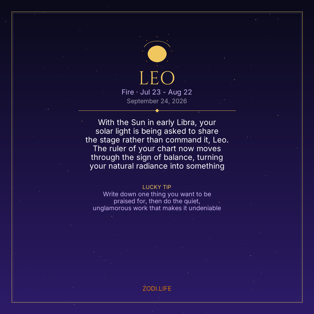 Leo Horoscope September 24, 2026