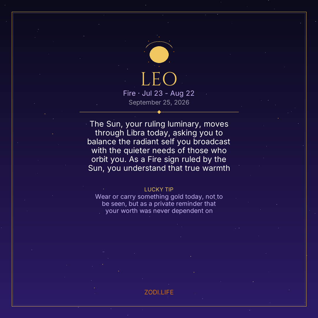 Leo Horoscope September 25, 2026