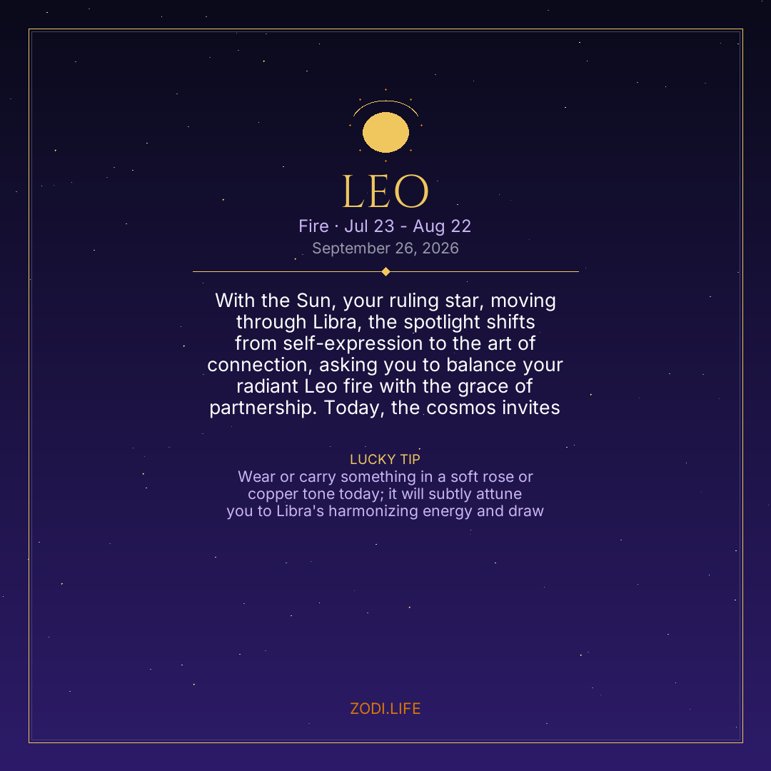 Leo Horoscope September 26, 2026